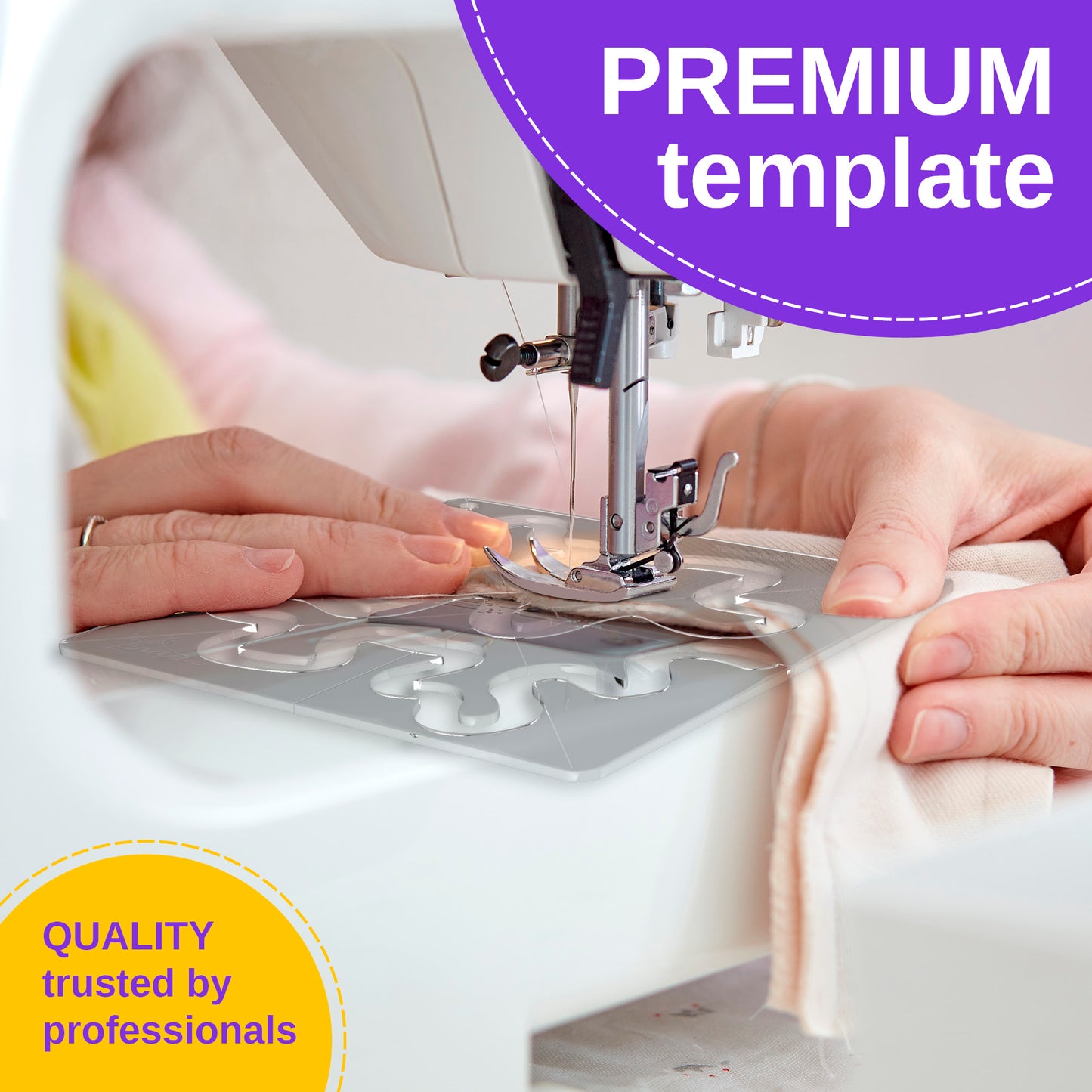 Meander Quilting Ruler Template for Sewing Machine, 8x8 inch | 4mm clear acrylic, edge-to-edge meander, free motion quilting, stippling, patchwork, beginner friendly